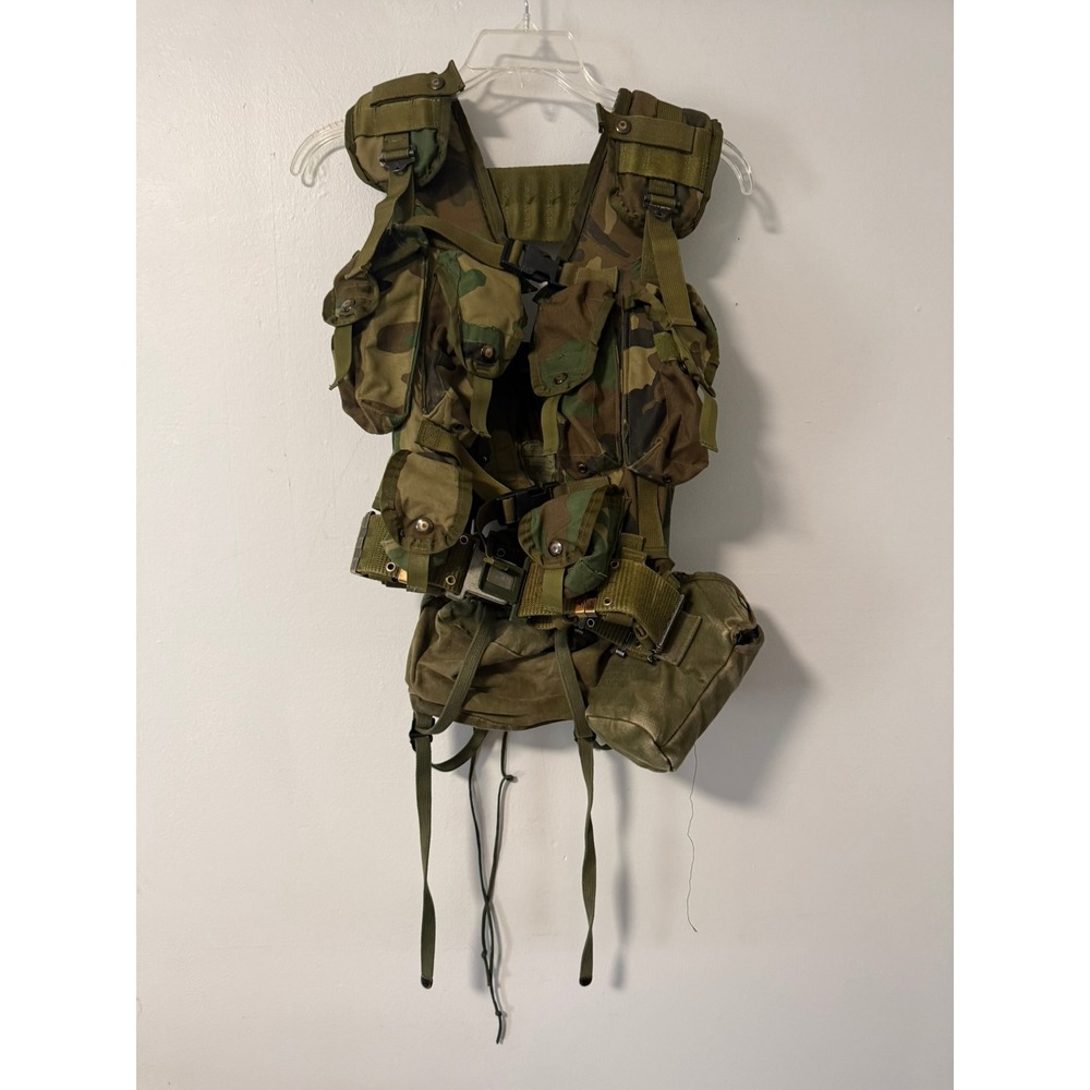 US Military Woodland Camo Enhanced Tactical Load Bearing Vest ETLBV Alice Pack
